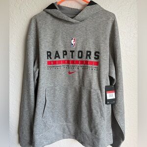 NWT Toronto Raptors Nike Team Issue Gray Pullover Hoodie - Men’s Large